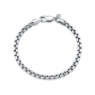 Men's Hollow Square Chain Bracelet 8.5" White Gold  by Logan Hollowell Jewelry