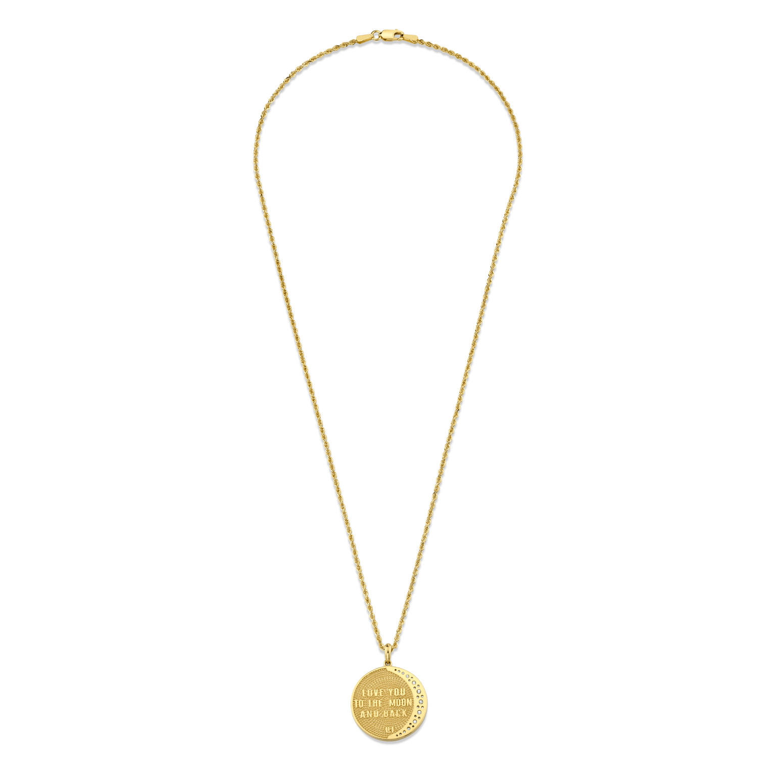 Classic 4 Initial "Love You To The Moon" Necklace with Star Set Diamond | Ready to Ship by Logan Hollowell Jewelry