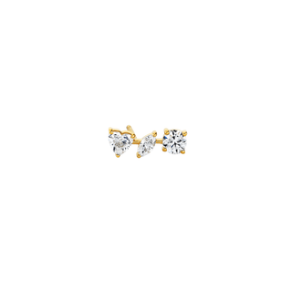 Harmony Intuition Diamond Stud | Ready to Ship Yellow Gold Single Left  by Logan Hollowell Jewelry