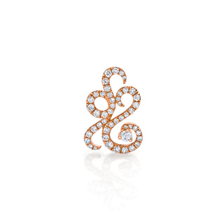 Enigma Smoke Studs Rose Gold Single Right  by Logan Hollowell Jewelry