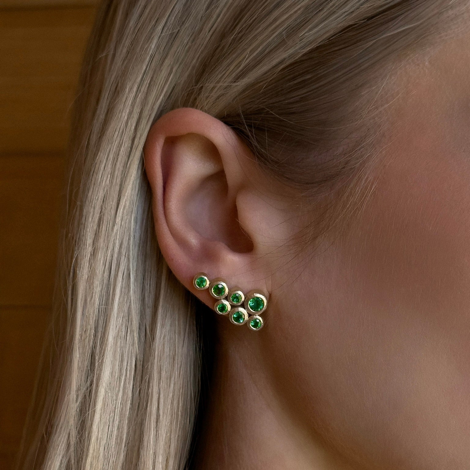 Emerald Bubble Earrings by Logan Hollowell Jewelry