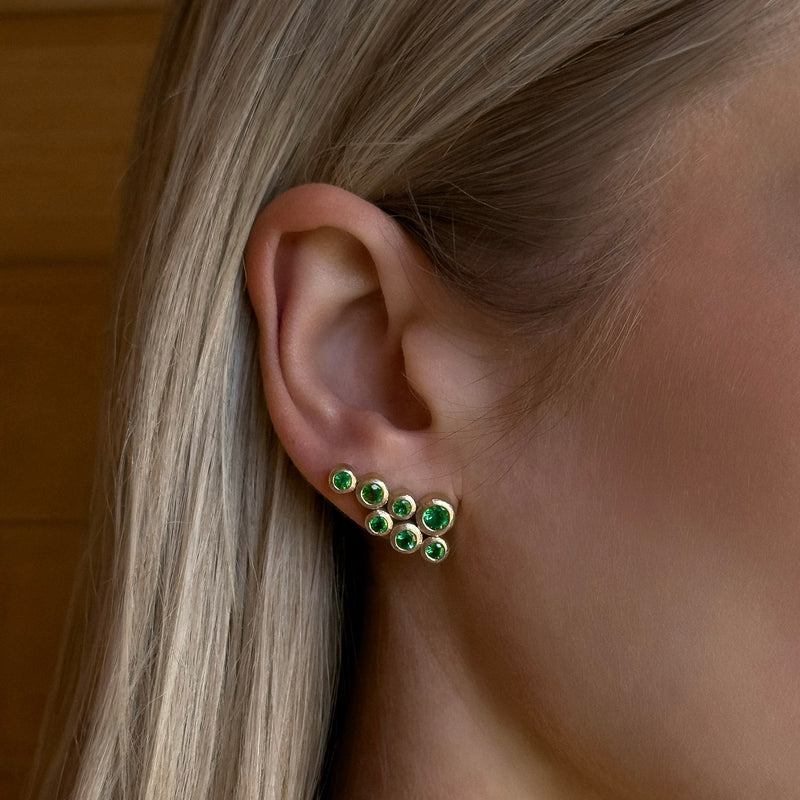 Emerald Bubble Earrings by Logan Hollowell Jewelry