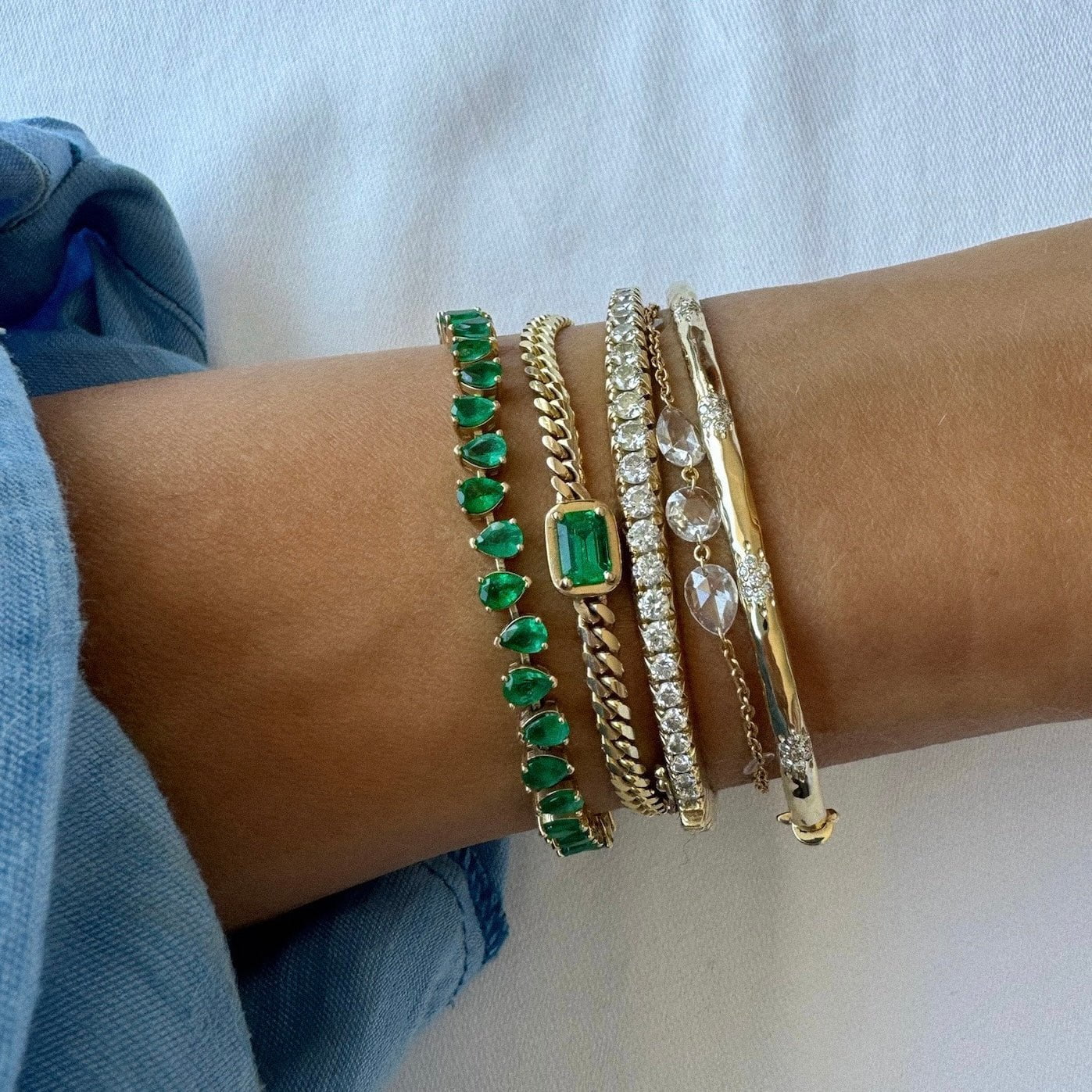 Eau de Rose Cut Iris Bracelet by Logan Hollowell Jewelry
