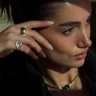 Enigma Angel Eye Marquise Diamond Ring with Pavé Diamonds by Logan Hollowell Jewelry