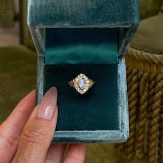 Moonlit Queen Signet Moonstone Ring by Logan Hollowell Jewelry