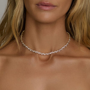 Reverse Water Drop Diamond Tennis Necklace – Logan Hollowell