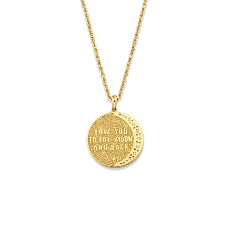 Classic 4 Initial "Love You To The Moon" Necklace with Star Set Diamond | Ready to Ship by Logan Hollowell Jewelry