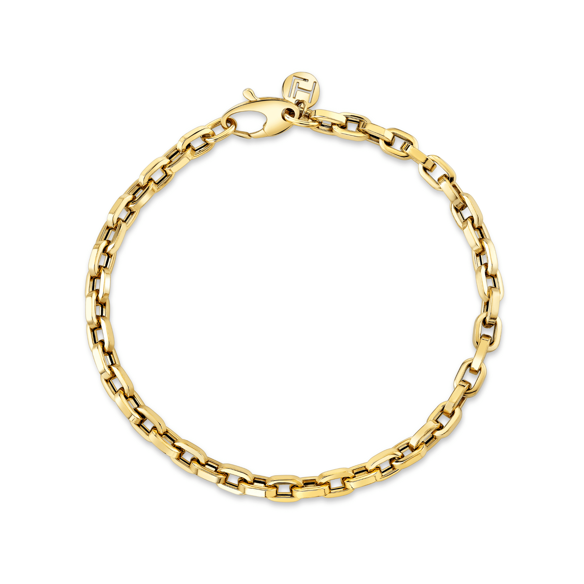 Men's Oval Link Chain Bracelet | Ready to Ship Yellow Gold 7.5" by Logan Hollowell Jewelry