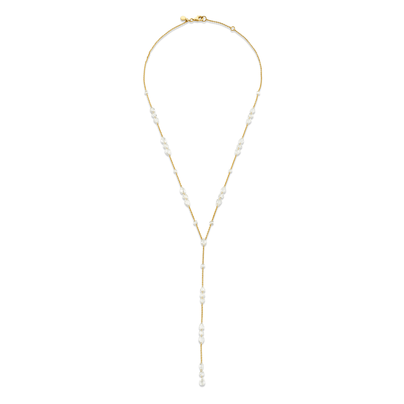 Eau de Rose Cut Iris Lariat | Ready to Ship Yellow Gold by Logan Hollowell Jewelry