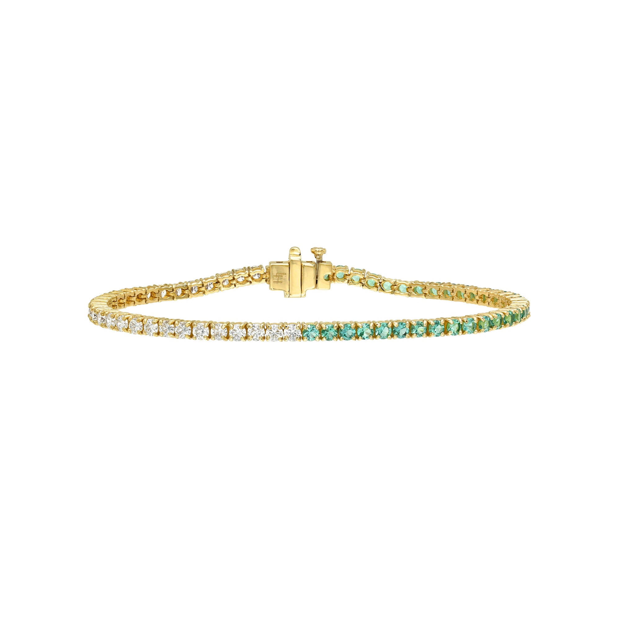Emerald Lagoon Diamond Tennis Bracelet