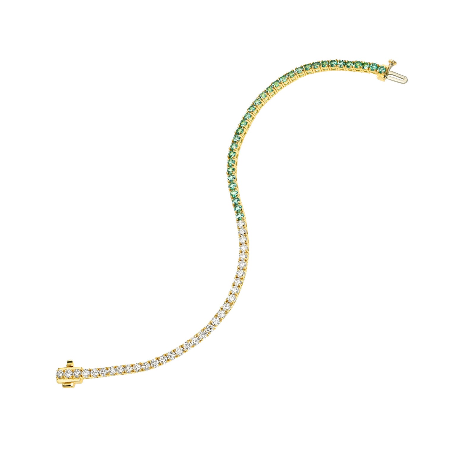 Emerald Lagoon Diamond Tennis Bracelet