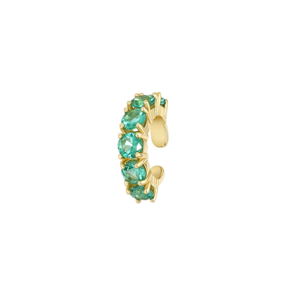 Emerald Lagoon Ear Cuff Yellow Gold by Logan Hollowell Jewelry