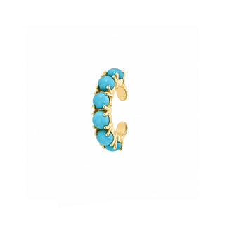 Turquoise Ear Cuff Yellow Gold by Logan Hollowell Jewelry