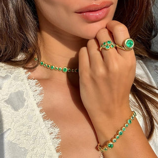 Emerald Bubble Ring by Logan Hollowell Jewelry