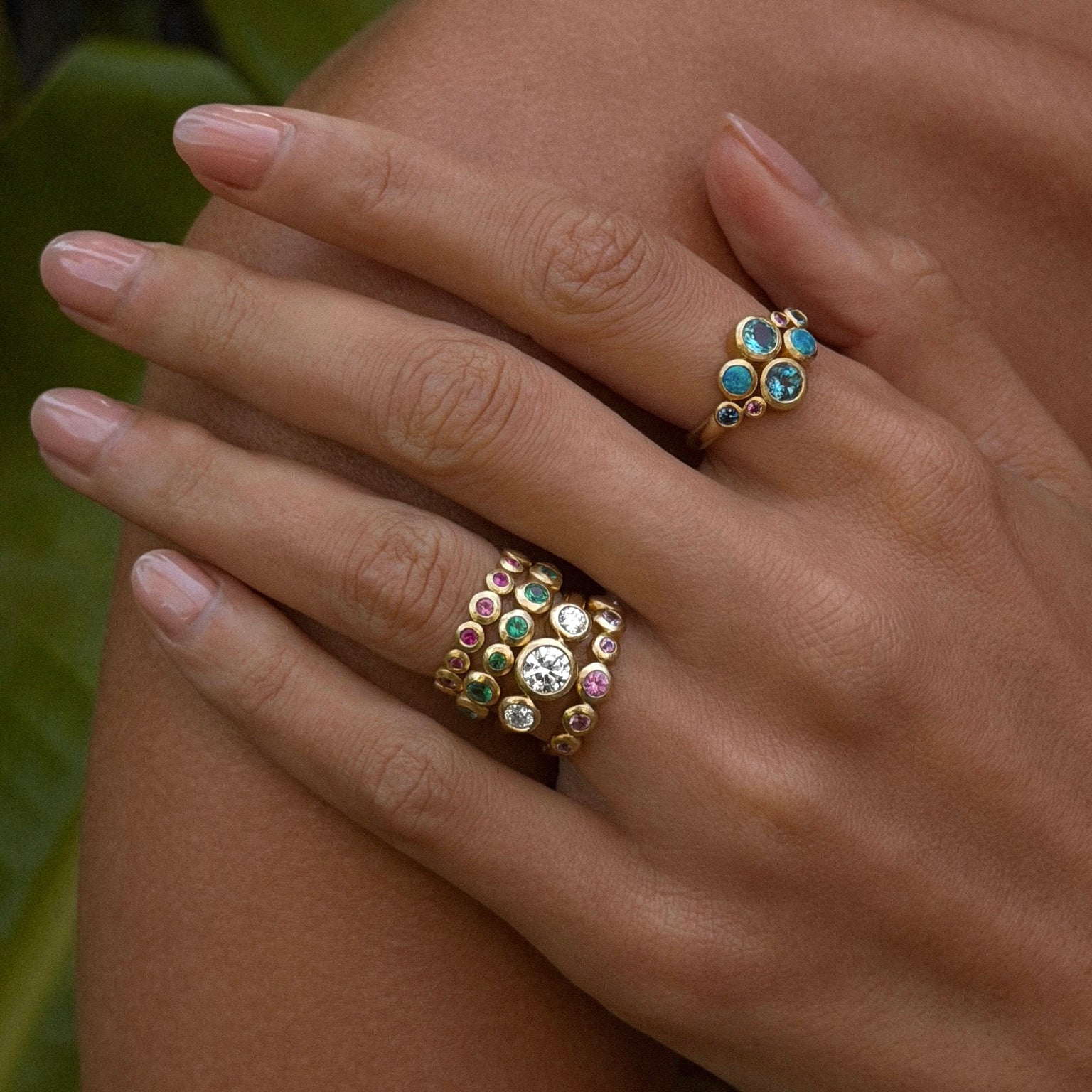 Diamond Bubble Trinity Ring