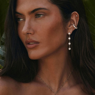 Solar Flare Linear Diamond Drop Earrings