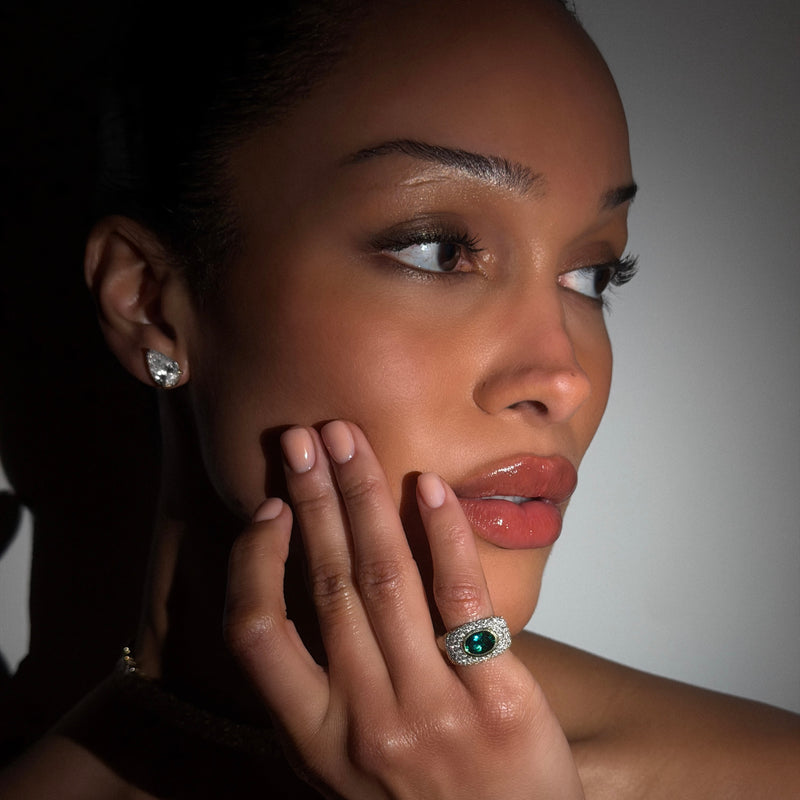 Water Drop Solitaire Studs by Logan Hollowell Jewelry