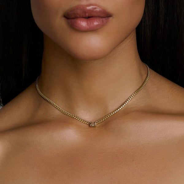 Emerald Cut Desert Cuban Choker by Logan Hollowell Jewelry