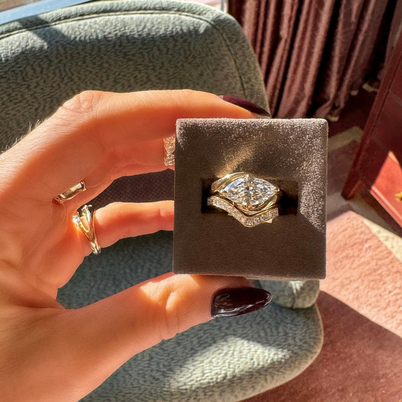The Onde Marquise Diamond Duo by Logan Hollowell Jewelry