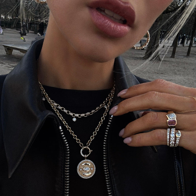 Classic Diamond Chain Gypsy Roma Choker by Logan Hollowell Jewelry
