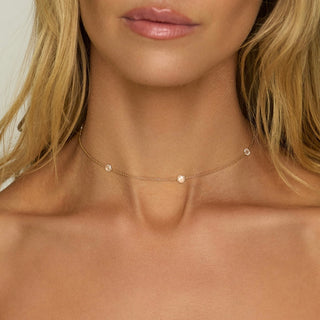 Eau de Rose Cut Cosima 5 Diamond Choker by Logan Hollowell Jewelry