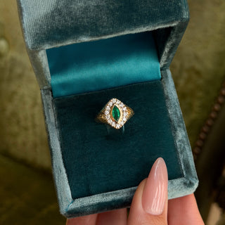 Forest Queen Signet Emerald Ring by Logan Hollowell Jewelry