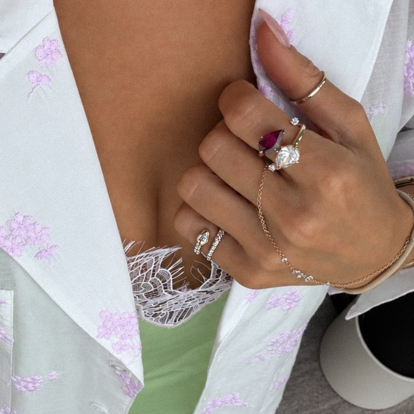 Kundalini Diamond Coil Ring