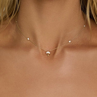 Mushroom Orbit Diamond Necklace by Logan Hollowell Jewelry