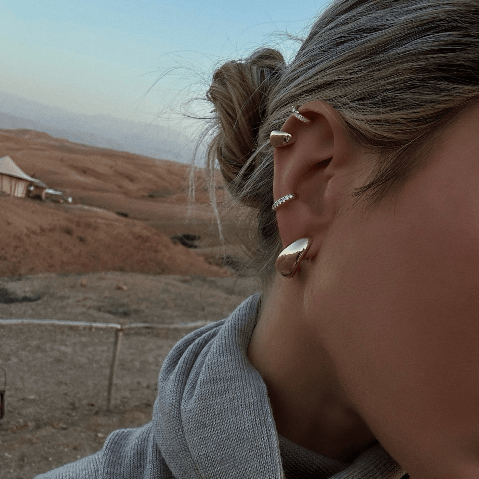 14K Large Tusk Earrings by Logan Hollowell Jewelry