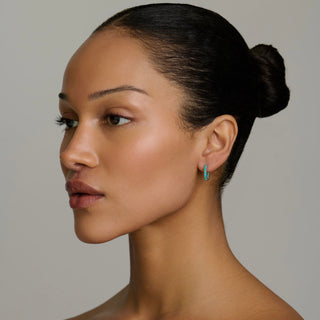 Inside Out Turquoise Hoops by Logan Hollowell Jewelry