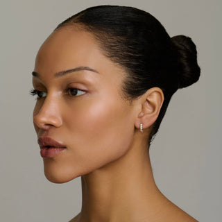 Petite French Pavé Diamond Hoops by Logan Hollowell Jewelry