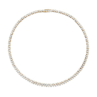 Petite Reverse Water Drop Diamond Tennis Necklace 18k Yellow Gold 14-16" by Logan Hollowell Jewelry