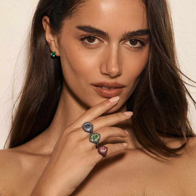 Emerald Pop Rocks Ring by Logan Hollowell Jewelry