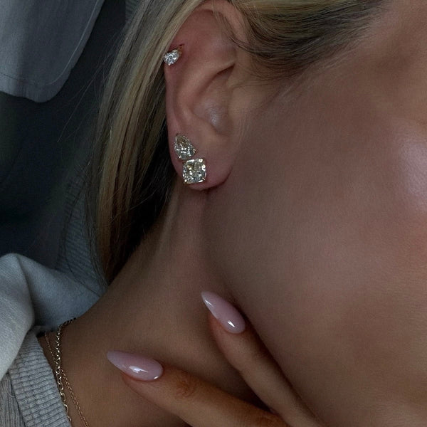 Yellow Diamond Pear Martini Studs (6ct) by Logan Hollowell Jewelry