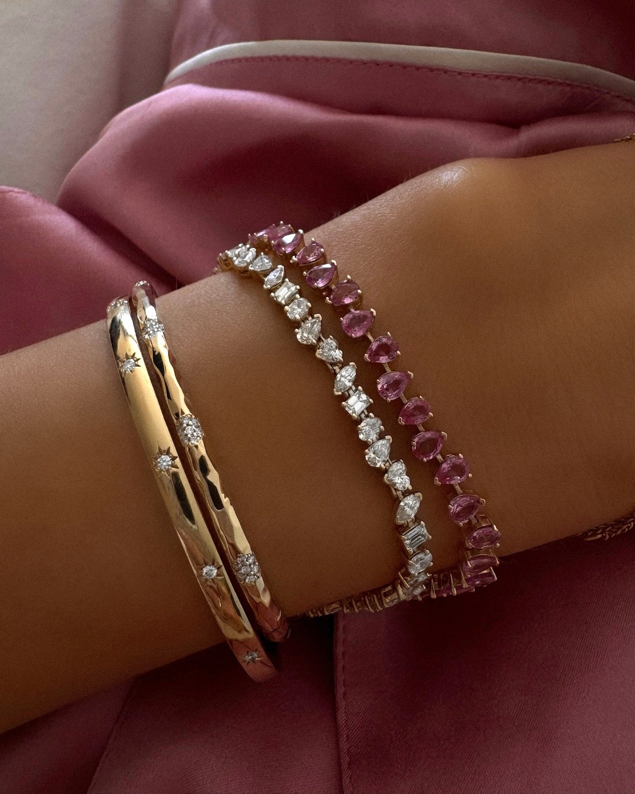 Petite Fortuna Diamond Bracelet by Logan Hollowell Jewelry