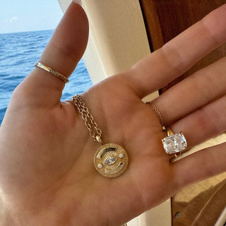 Call On Your Angels Diamond Angel Eye Coin Necklace by Logan Hollowell Jewelry