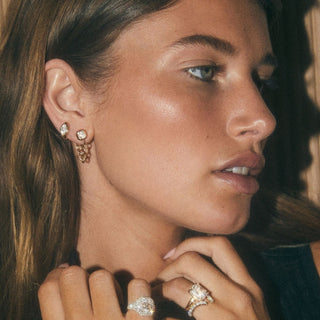 Asscher Diamond River Chain Earring by Logan Hollowell Jewelry