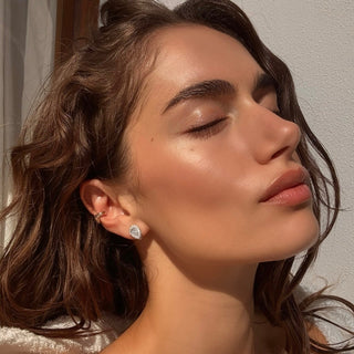 Reverse Water Drop Pavé Diamond Stuggies by Logan Hollowell Jewelry