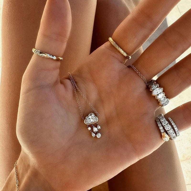Diamond Rain Cloud Necklace by Logan Hollowell Jewelry