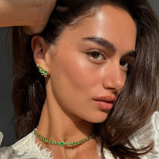 Emerald Bubble Earrings by Logan Hollowell Jewelry