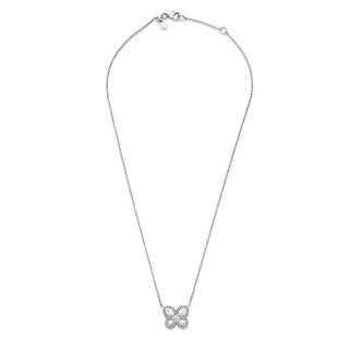 Eau de Rose Cut Diamond Butterfly Necklace w/ Pave Halo    by Logan Hollowell Jewelry