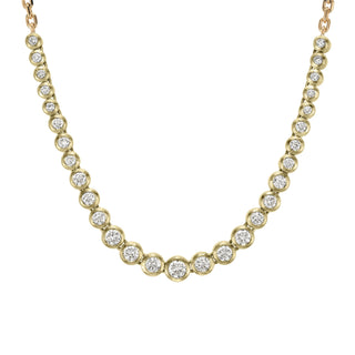 Two Tone Diamond Bubble Link Necklace by Logan Hollowell Jewelry