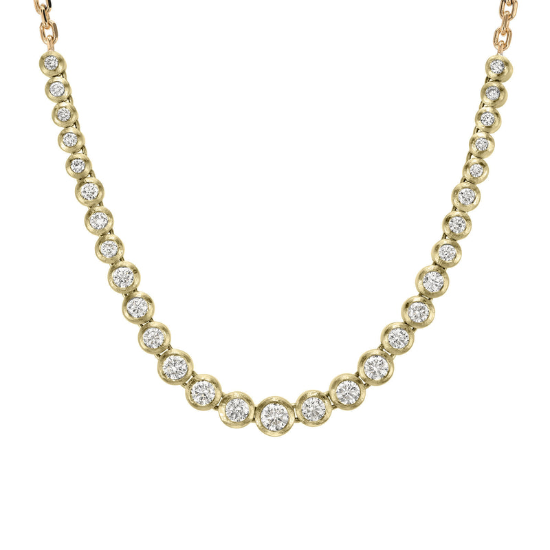 Two Tone Diamond Bubble Link Necklace by Logan Hollowell Jewelry
