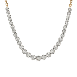 Two Tone Diamond Bubble Link Necklace by Logan Hollowell Jewelry