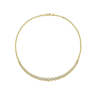 Two Tone Diamond Bubble Link Necklace Yellow Gold by Logan Hollowell Jewelry