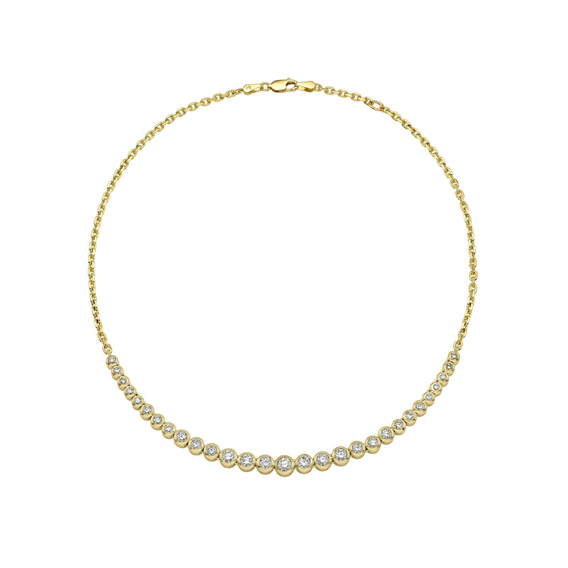Two Tone Diamond Bubble Link Necklace Yellow Gold by Logan Hollowell Jewelry