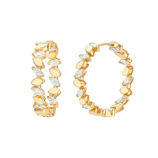 Dancing Marquise Diamond Hoop Earrings Rose Gold Lab-Created by Logan Hollowell Jewelry