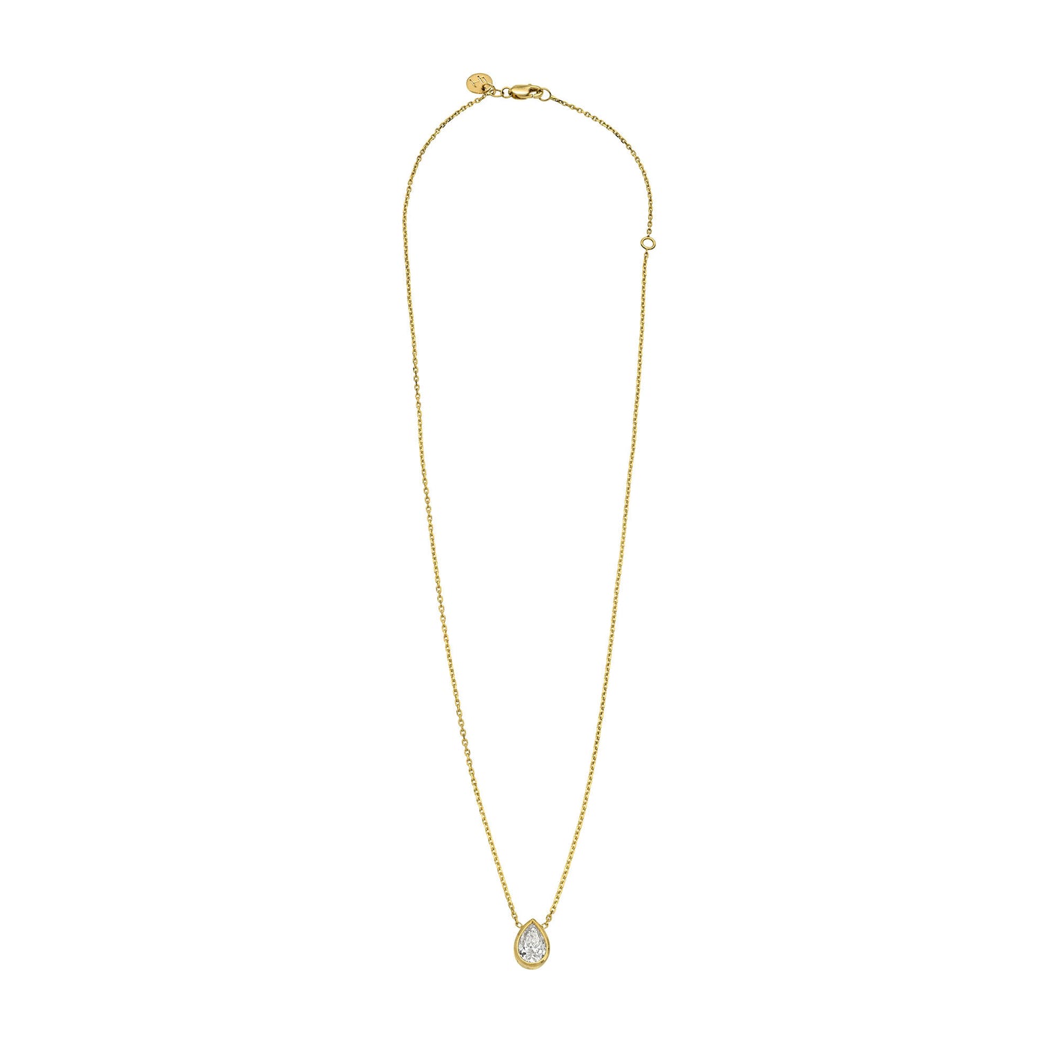 Floating Water Drop Diamond Necklace by Logan Hollowell Jewelry