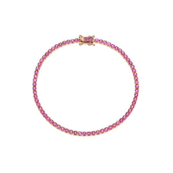 Petite Ruby Tennis Bracelet Rose Gold by Logan Hollowell Jewelry