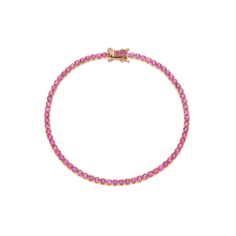 Petite Ruby Tennis Bracelet Rose Gold by Logan Hollowell Jewelry